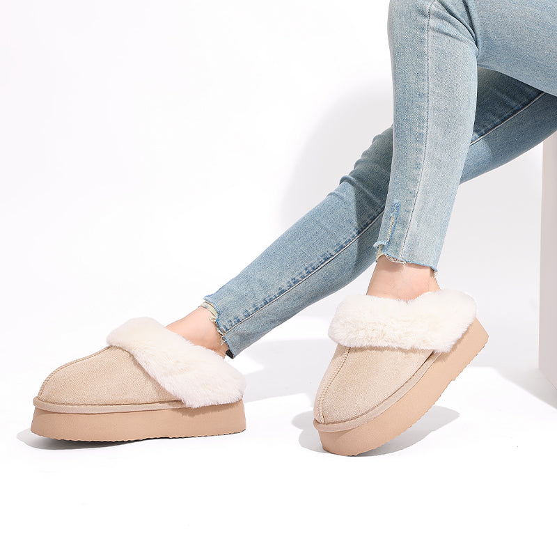 Pantoufles en polaire moelleuses pour femmes, coton doux, Intérieur confortable, doublé de fourrure, hiver 2024/2025