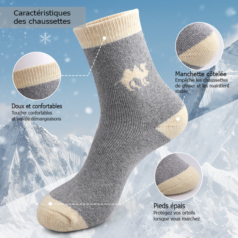Pack de 5 paires de chaussettes en laine épaisses – Confort et chaleur pour l'hiver.