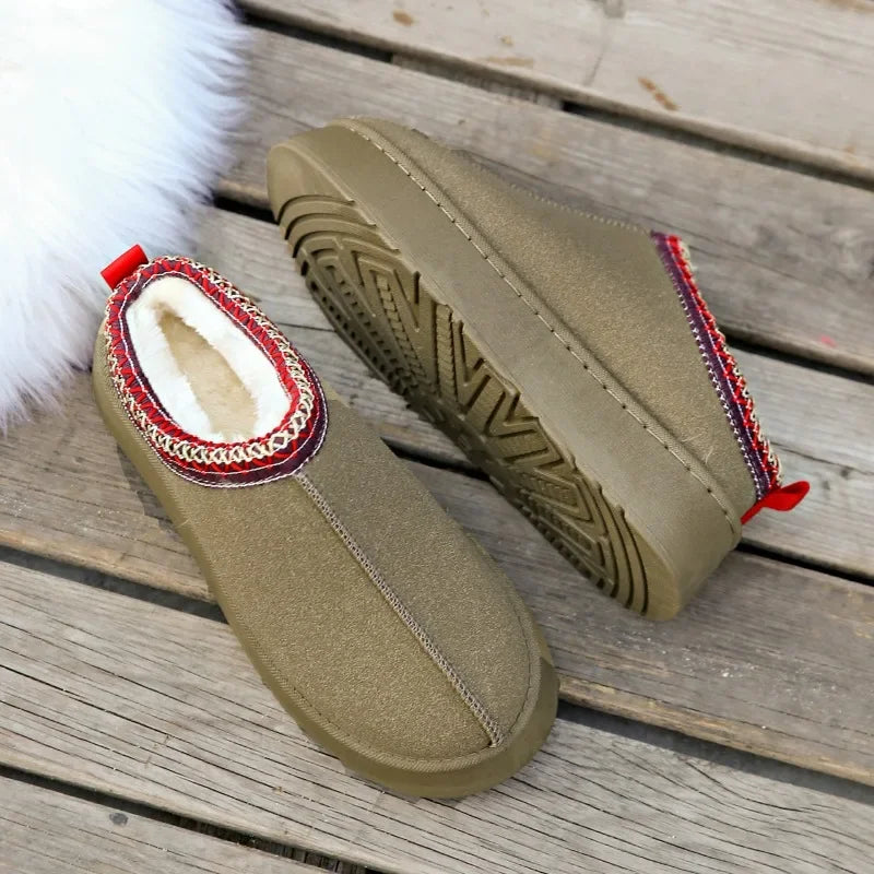Demi-pantoufle en coton/cachemire sans talon pour femmes.