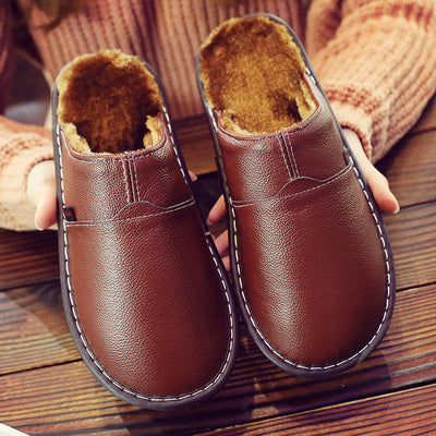 Fiche produit optimisée : Pantoufles de maison en cuir véritable – Collection Hiver 2024/2025
