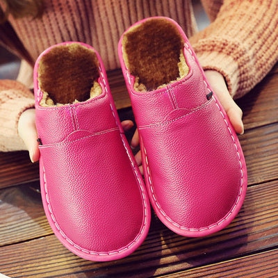 Fiche produit optimisée : Pantoufles de maison en cuir véritable – Collection Hiver 2024/2025