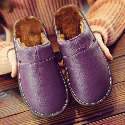 Fiche produit optimisée : Pantoufles de maison en cuir véritable – Collection Hiver 2024/2025