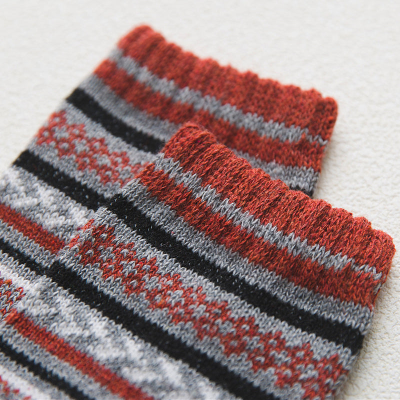 Chaussettes HSS chaudes en laine à rayures pour homme.