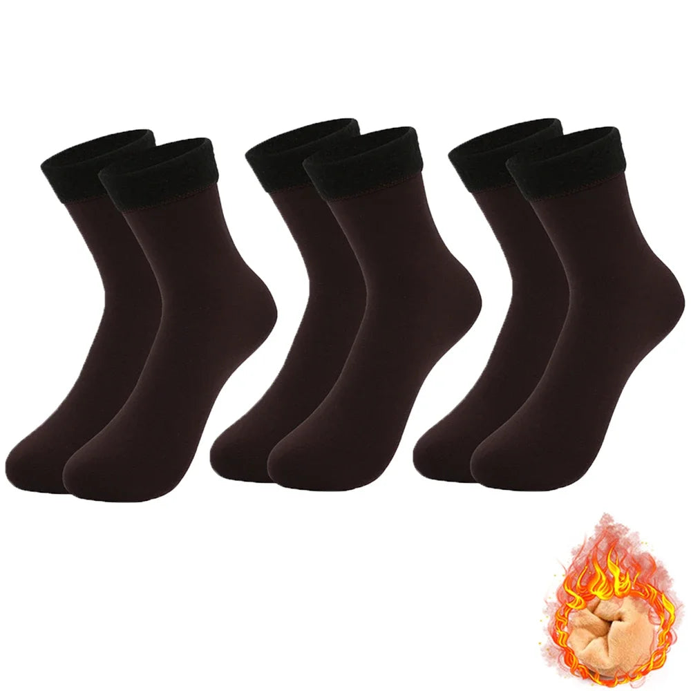 🧦 Chaussettes Thermiques Chaudes en Velours et Laine Épaisse - Collection Hiver 2024/2025