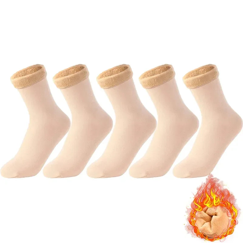 🧦 Chaussettes Thermiques Chaudes en Velours et Laine Épaisse - Collection Hiver 2024/2025