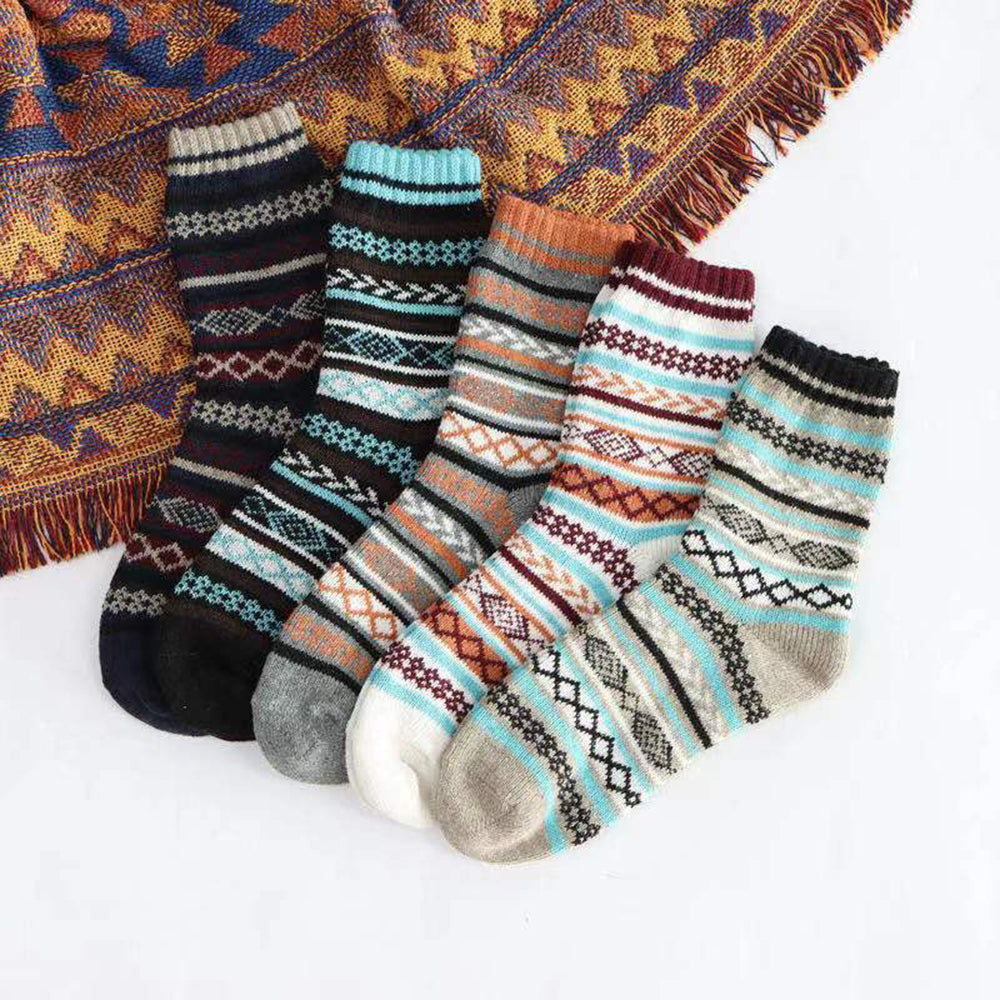Chaussettes Nordiques en laine douce pour femmes - Lot de 5 paires