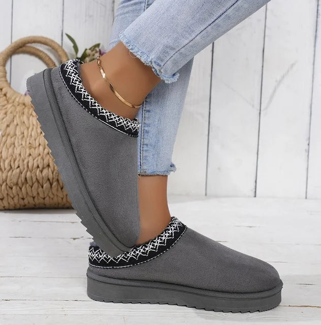 Demi-pantoufle en coton/cachemire sans talon pour femmes.
