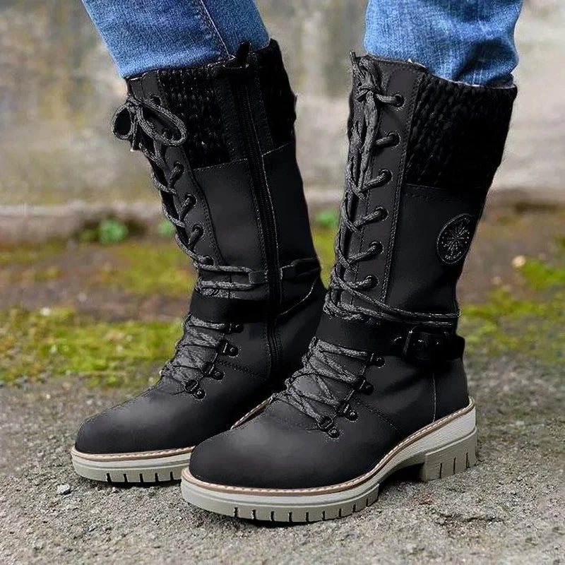 Bottes en cuir polyuréthane de qualité supérieure pour femmes