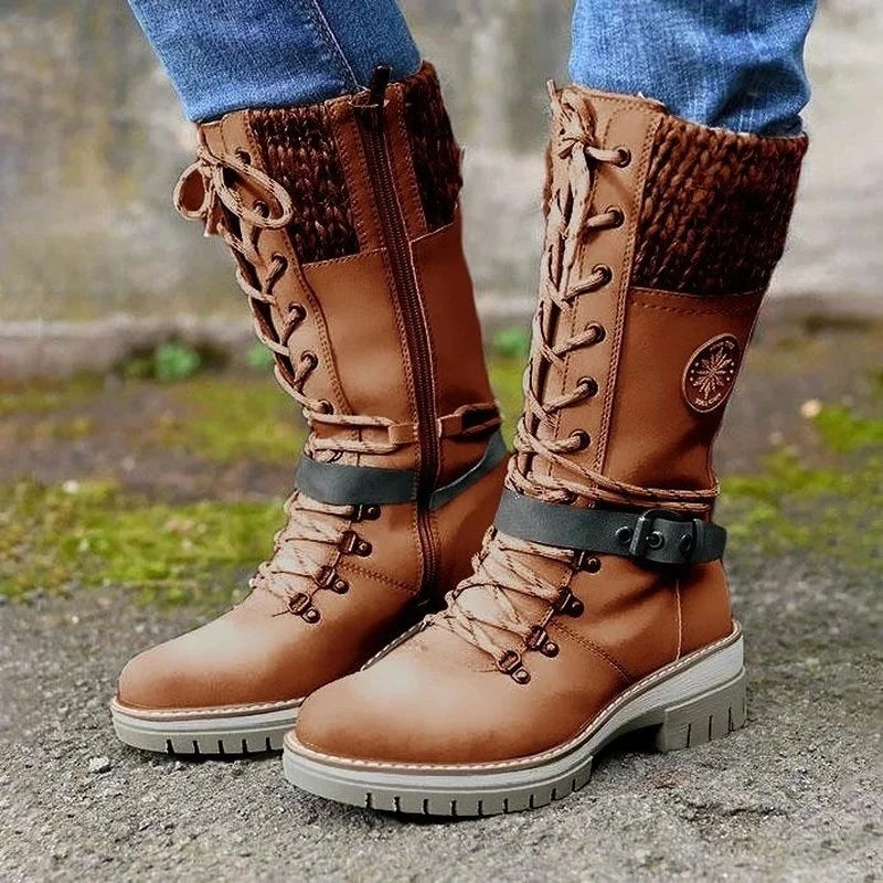 Bottes en cuir polyuréthane de qualité supérieure pour femmes