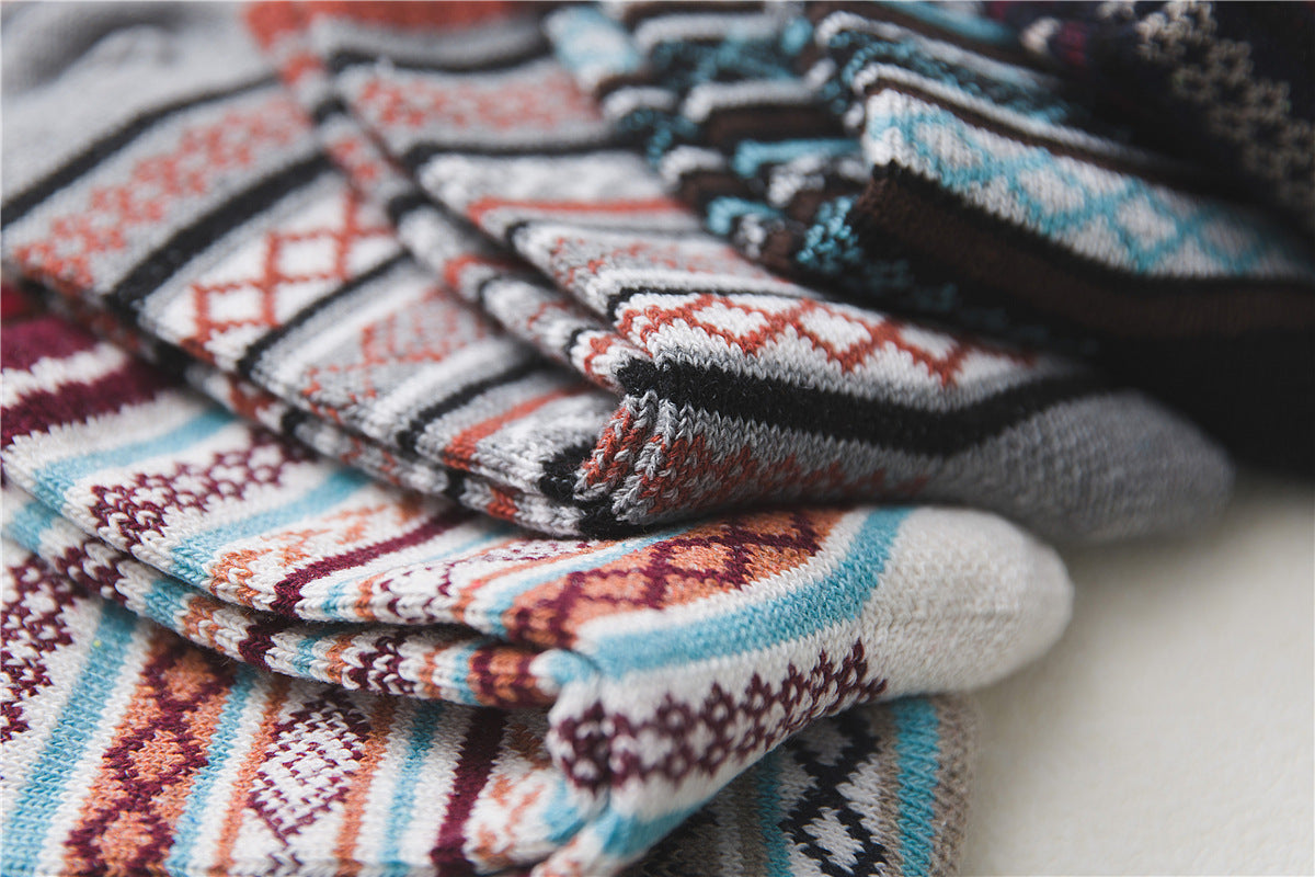 Chaussettes HSS chaudes en laine à rayures pour homme.