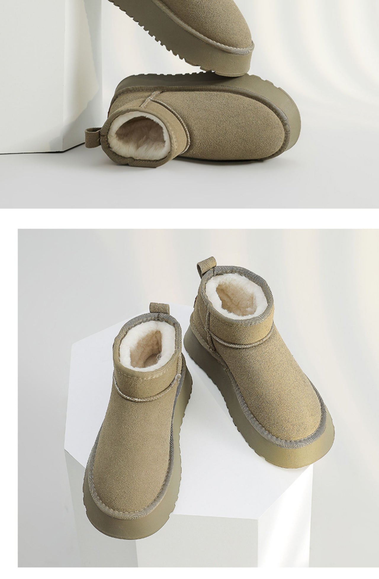 Bottes de neige courtes en peluche pour femme - Nouvelle collection hiver
