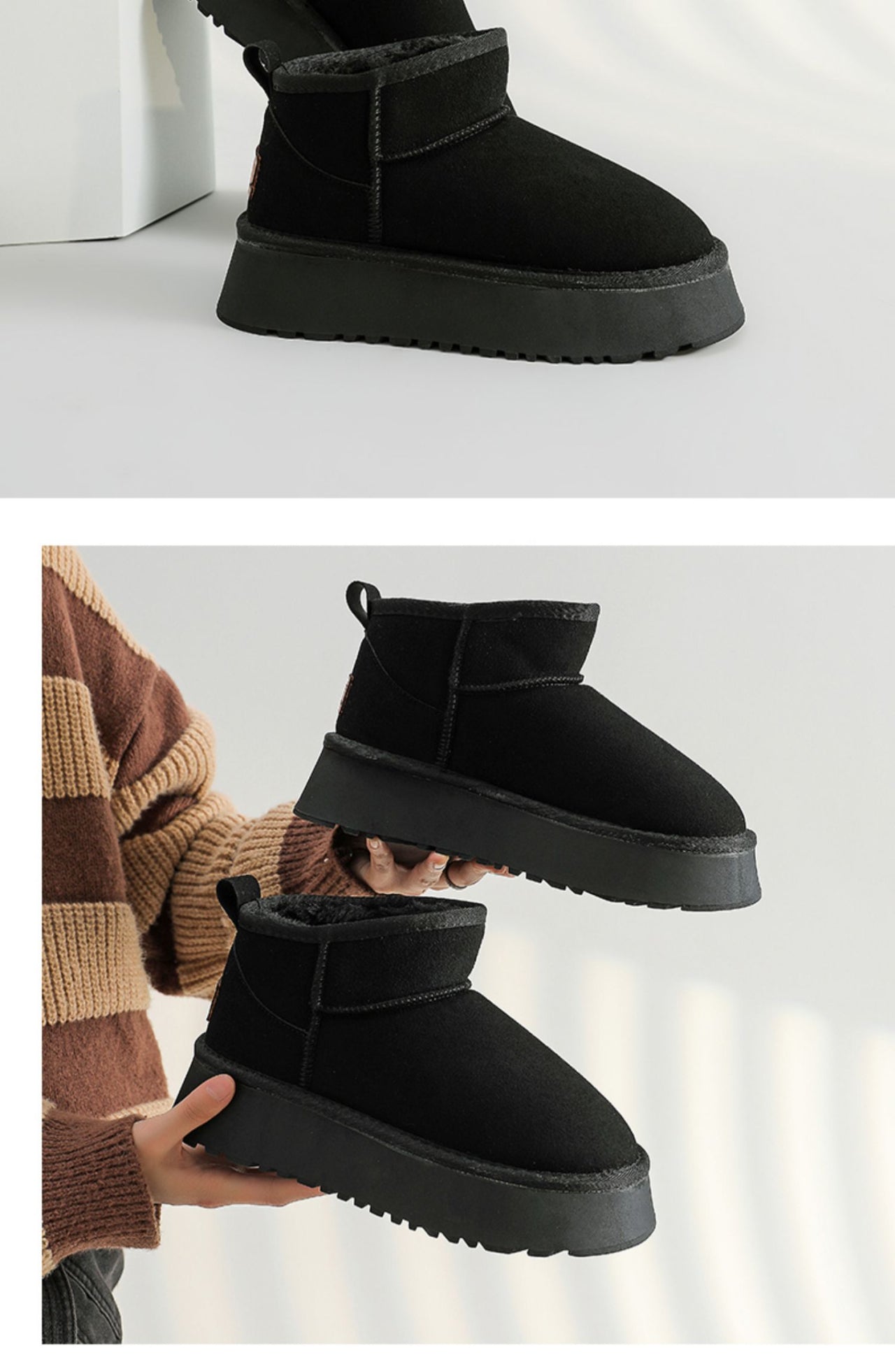 Bottes de neige courtes en peluche pour femme - Nouvelle collection hiver
