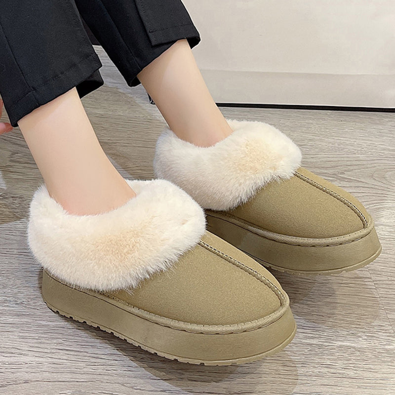 Bottes en fourrure de coton pour femme – Chaudes et antidérapantes, confort doux; résistance maximale