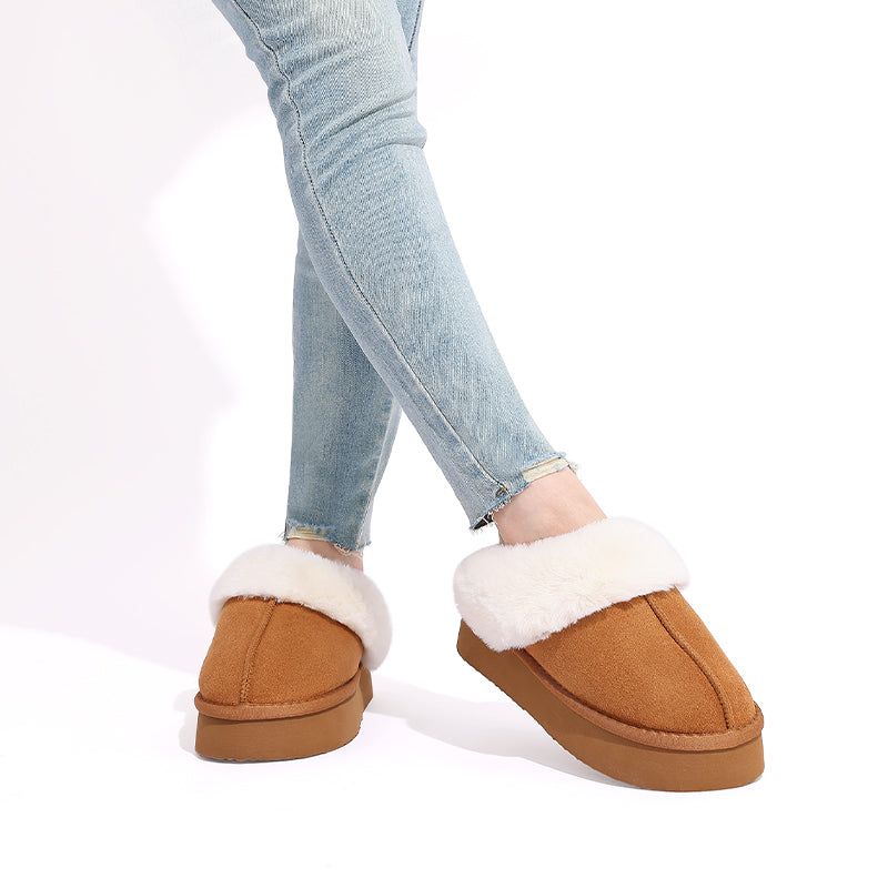 Pantoufles en polaire moelleuses pour femmes, coton doux, Intérieur confortable, doublé de fourrure, hiver 2024/2025