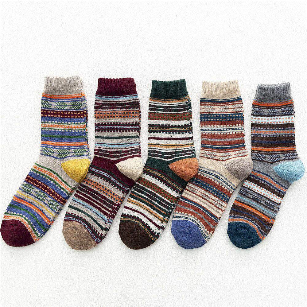 Chaussettes Nordiques en laine douce pour femmes - Lot de 5 paires