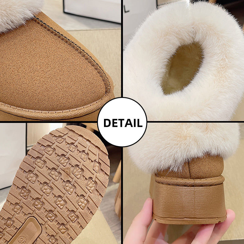 Bottes en fourrure de coton pour femme – Chaudes et antidérapantes, confort doux; résistance maximale