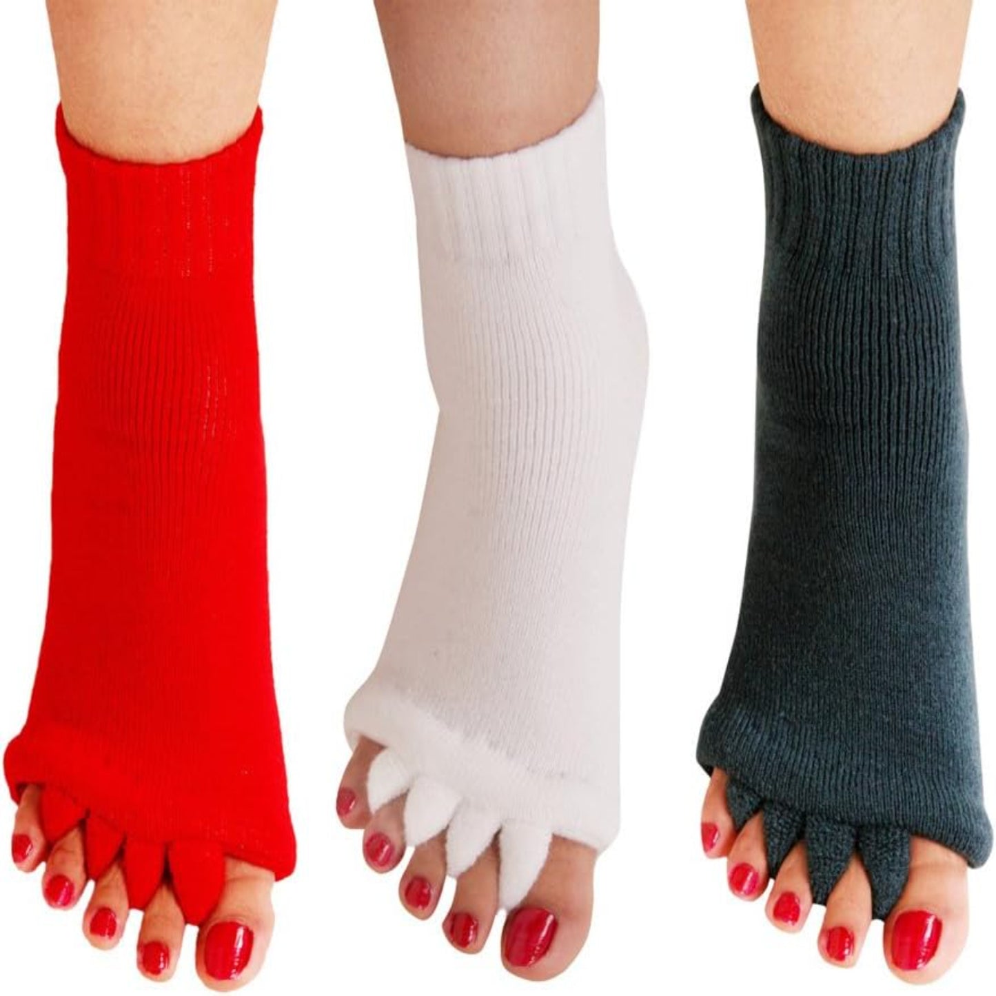 Chaussettes d'alignement des pieds avec séparateurs d'orteils, homme/femme