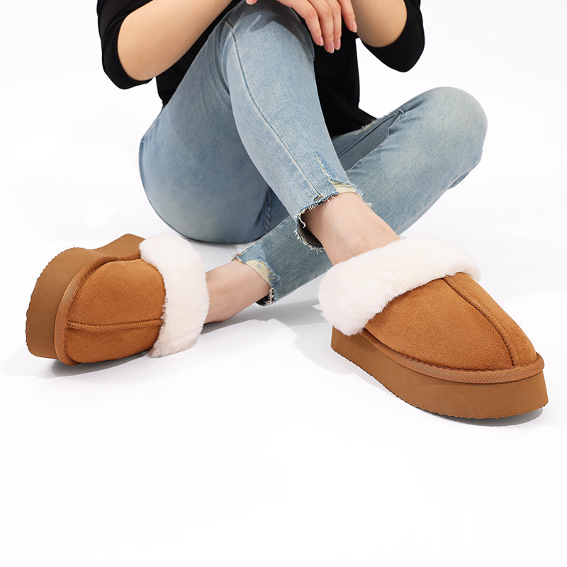 Pantoufles en polaire moelleuses pour femmes, coton doux, Intérieur confortable, doublé de fourrure, hiver 2024/2025