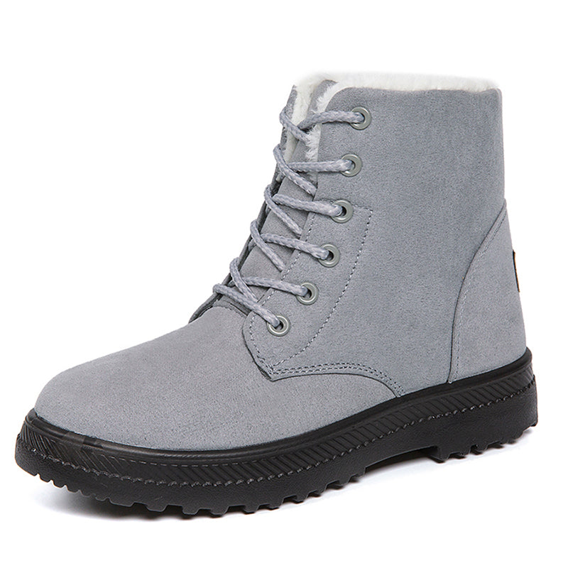 Bottes d’Hiver Plates en Peluche pour Femmes