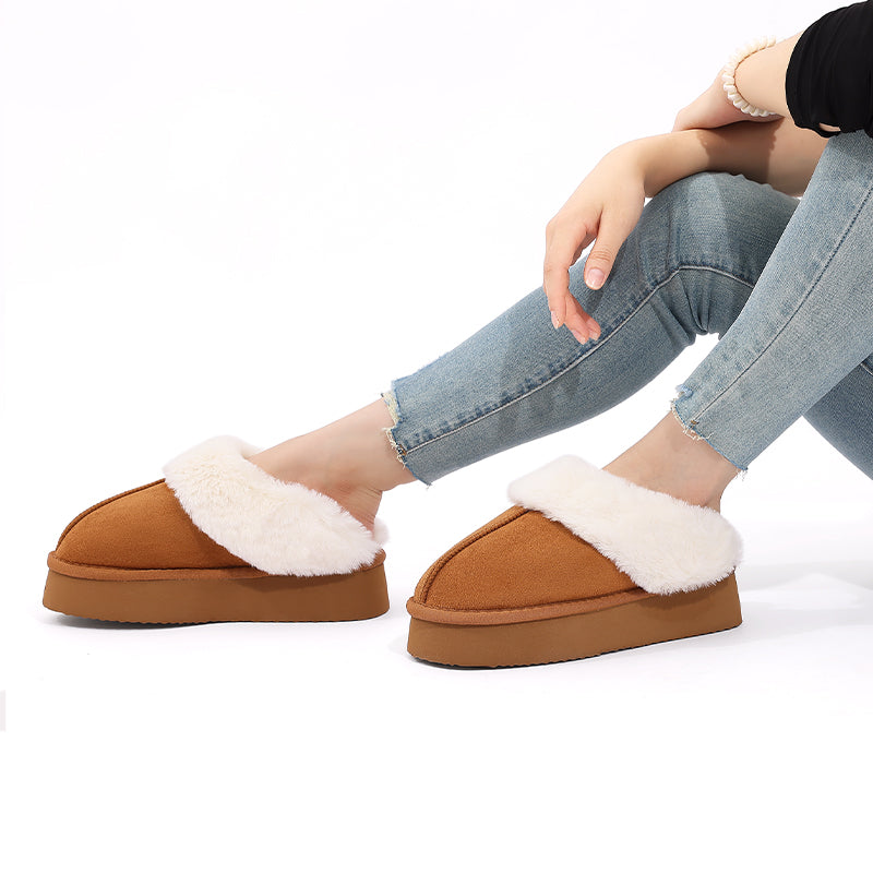Pantoufles en polaire moelleuses pour femmes, coton doux, Intérieur confortable, doublé de fourrure, hiver 2024/2025