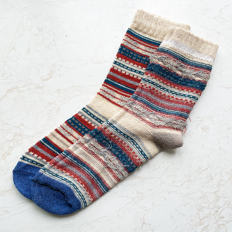 Chaussettes HSS chaudes en laine à rayures pour homme.