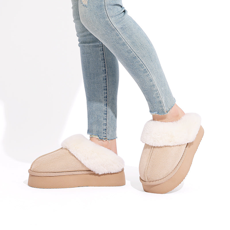 Pantoufles en polaire moelleuses pour femmes, coton doux, Intérieur confortable, doublé de fourrure, hiver 2024/2025