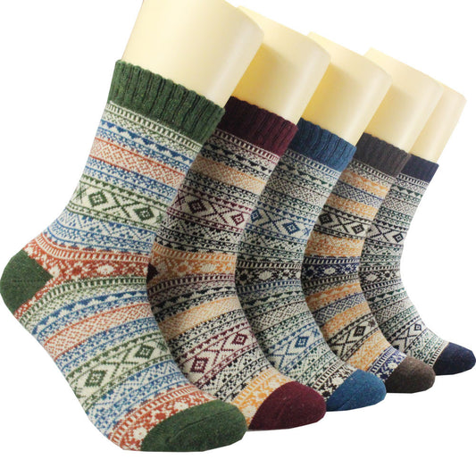 Chaussettes Nordiques en laine douce pour femmes - Lot de 5 paires