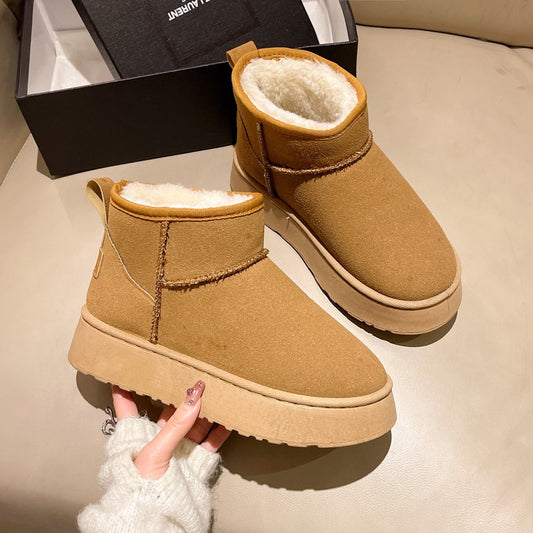 Bottes de neige courtes en peluche pour femme - Nouvelle collection hiver